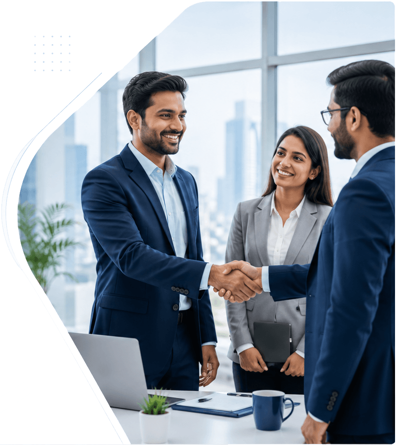 Indian recruitment professionals building a business partnership